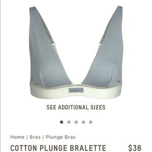 XL Skims cotton plunge bralette in Mineral - brand new no tags